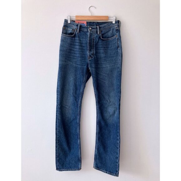 Acne Studios Log Mid Blue Jeans Size 26 Loose Fitting - Picture 3 of 9
